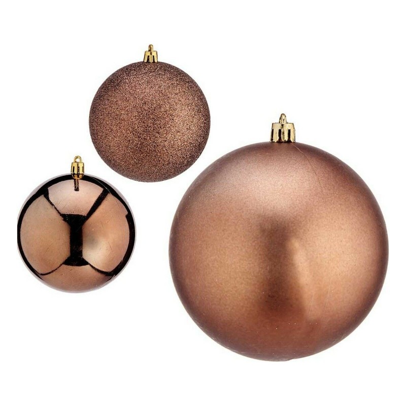 Boules de Noël Ø 10 cm 6 Unités Marron Plastique