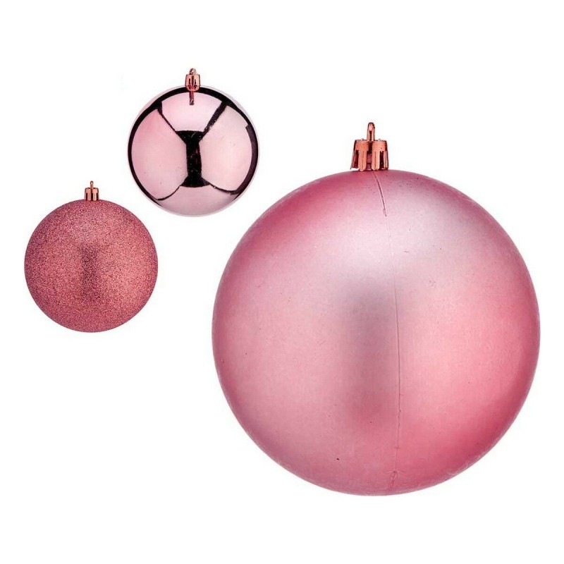 Boules de Noël Ø 12 cm 6 Unités Rose Plastique