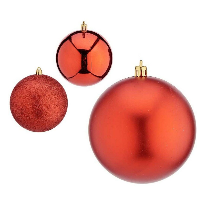 Boules de Noël Ø 10 cm 6 Unités Rouge Plastique