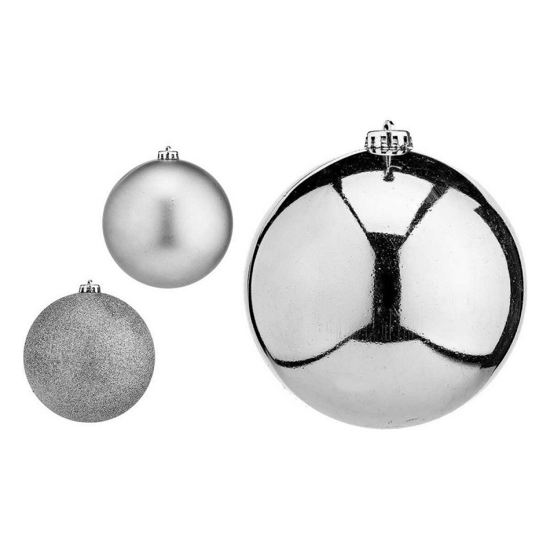 Boules de Noël Ø 15 cm 6 Unités Argenté Plastique