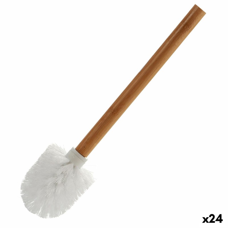 Brosse de salle de wc Berilo 22098 Blanc Marron Bambou 8 x 35