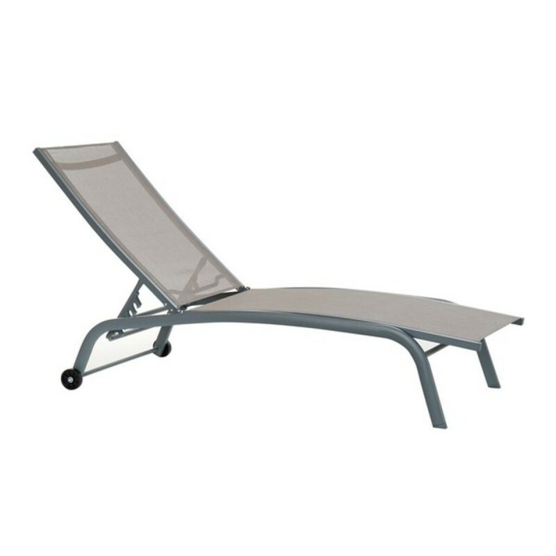 Chaise longue DKD Home Decor Avec des roues Gris PVC Aluminium (187