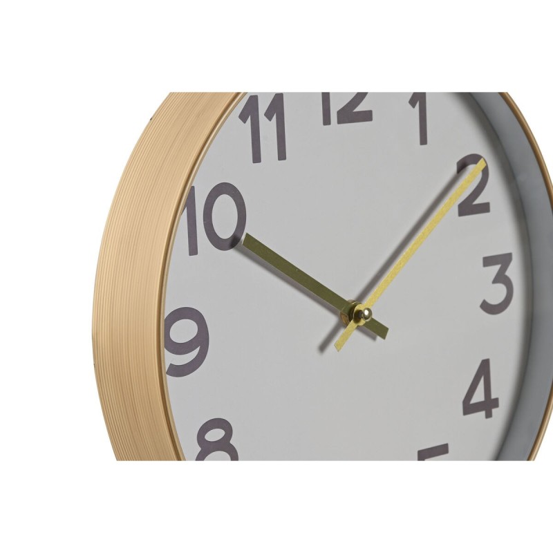 Horloge Murale Home ESPRIT Blanc Doré PVC 30 x 4 x 30 cm (2 Unités)