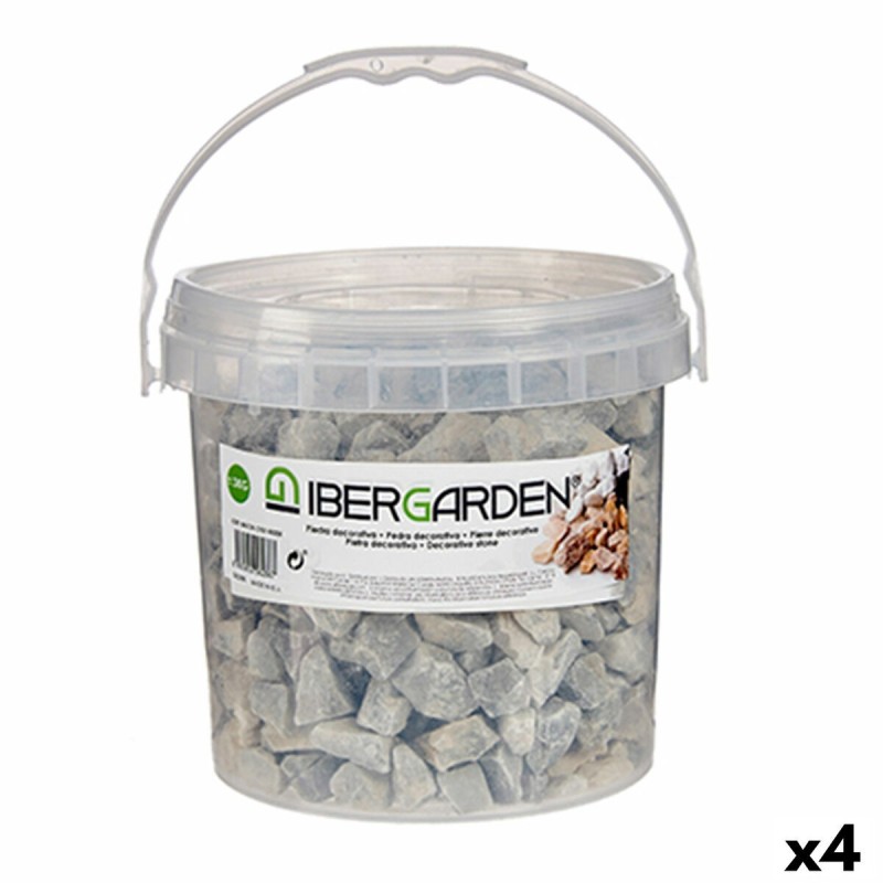 Pierres Décoratives Ibergarden 3KG-GRIS CLARO Gris clair 3 Kg (4 Unités)