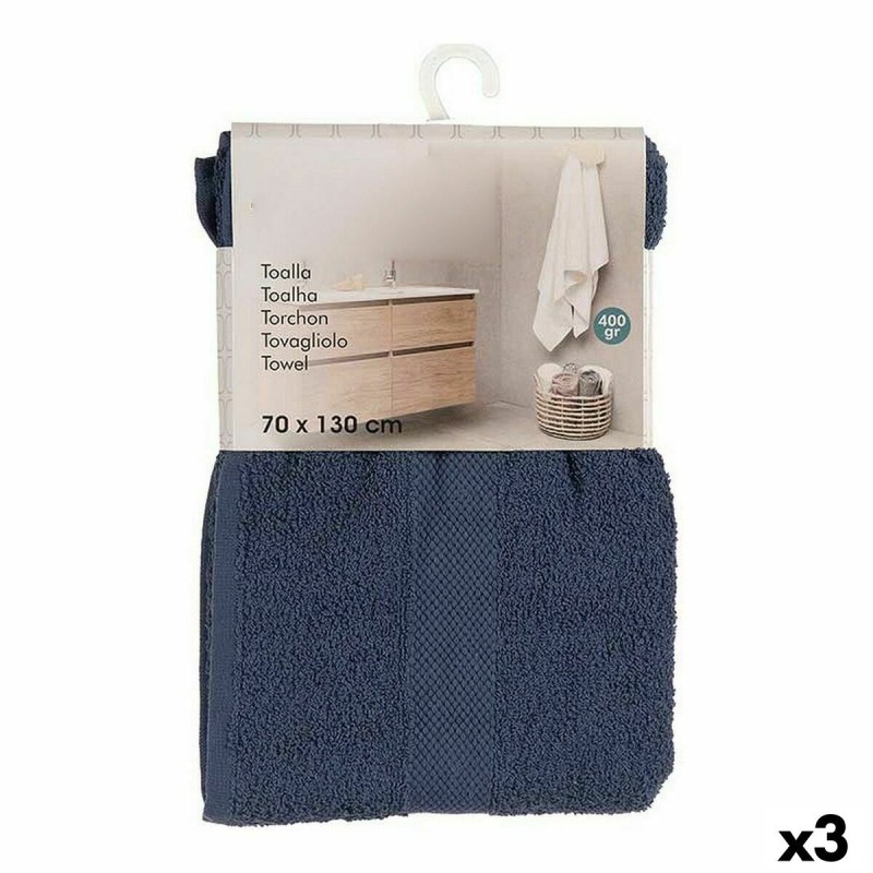 Serviette de toilette Berilo 5313 Bleu 80 % coton 20 % Polyester 70 x 0