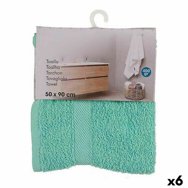 Serviette de toilette Berilo 5312 Turquoise 80 % coton 20 % Polyester 50 x 90 cm (6 Unités)