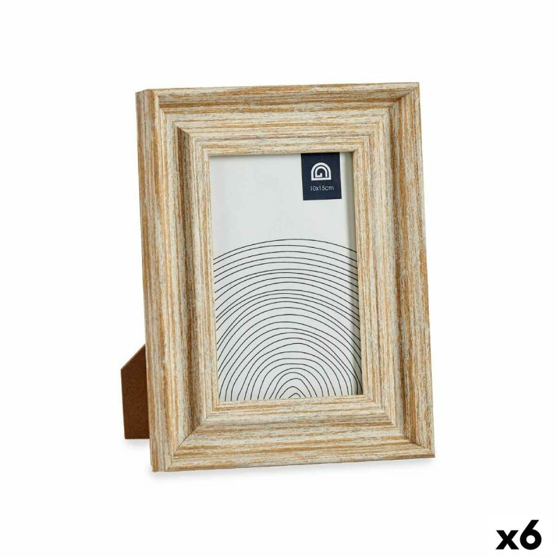 Cadre photo Verre Doré Bois Marron Plastique (16