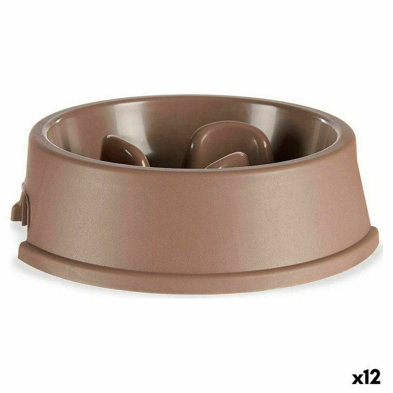 Gamelle à Alimentation Lente pour Animaux de Compagnie Beige Plastique (27 x 7