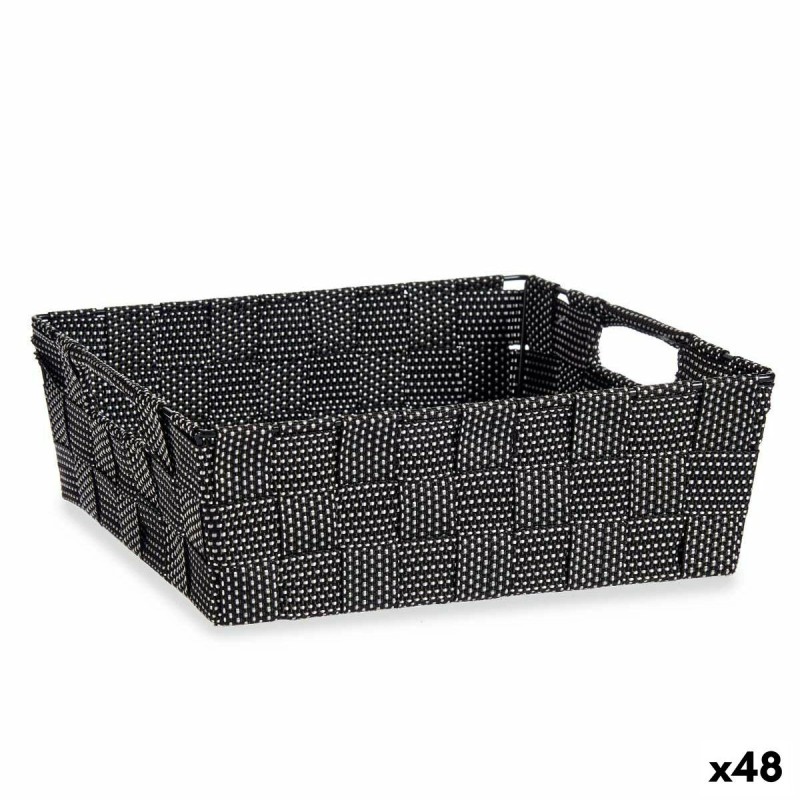 Panier Kipit 79810 Noir Tissu 3 L 23 x 8 x 27 cm Tressée (48 Unités)