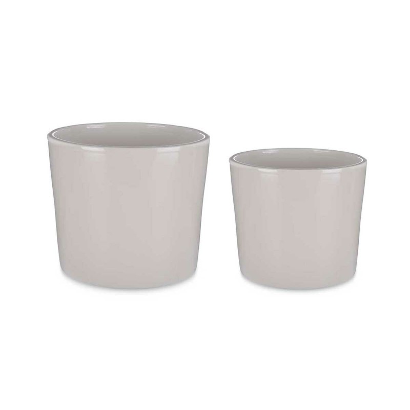 Set de pots Ibergarden CILINDRO-22-27-G Gris Argile Ø 22 cm Ø 27 cm 22 x 22 x 19 cm 27 x 27 x 23 cm 2 Pièces