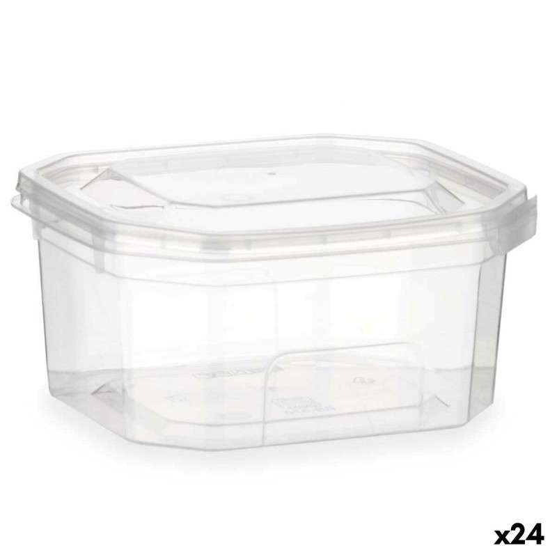 Boîte à repas rectangulaire avec couvercle Leknes BS370ROI Transparent polypropylène 370 ml 10