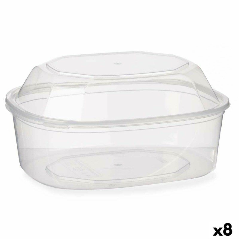 Boîte à repas rectangulaire avec couvercle Leknes BS1500ROIOV Transparent polypropylène 1