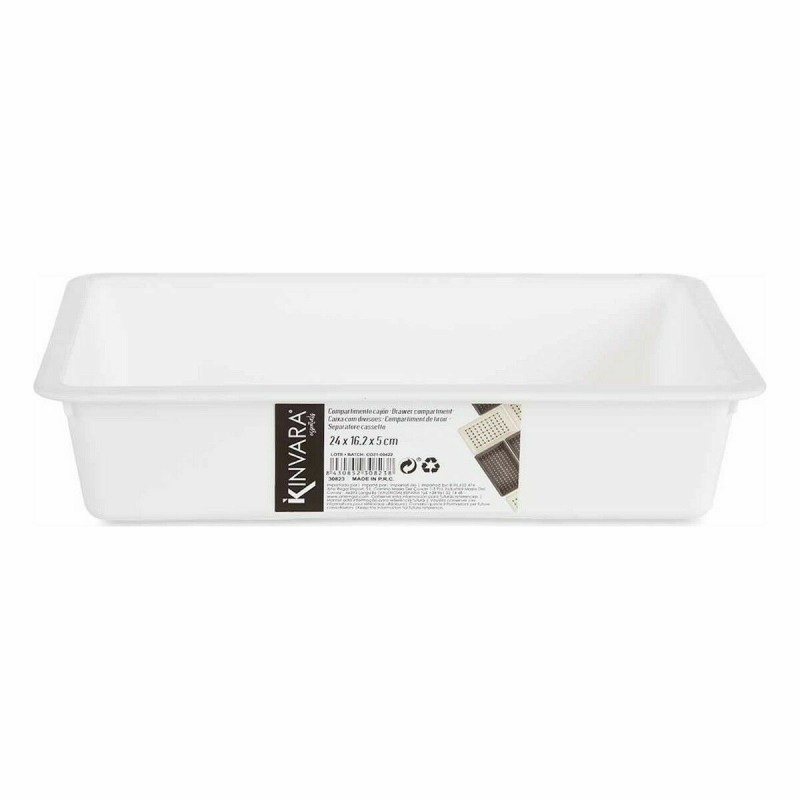 Organiseur de Tiroirs Kinvara CN18799 Blanc Noir polypropylène 16 x 5 x 24 cm (36 Unités)