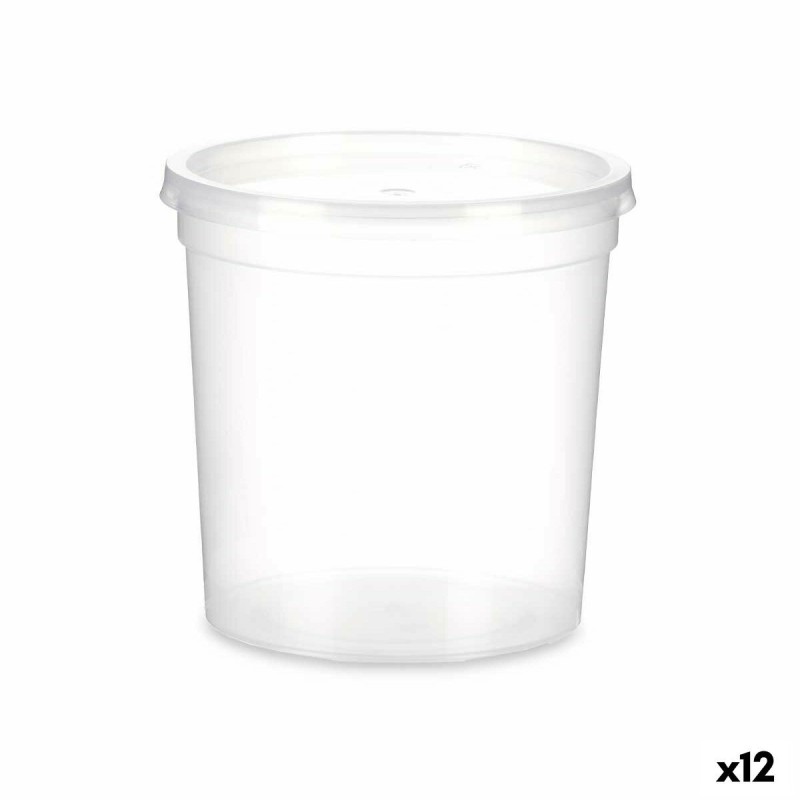 Panier-repas rond avec couvercle Leknes UT010NC01 Transparent polypropylène 1 L 12