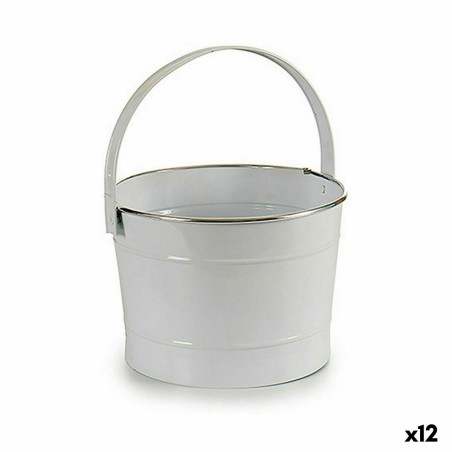 Cache-pot Ibergarden 49095 Blanc Argenté Zinc Seau 25 x 29