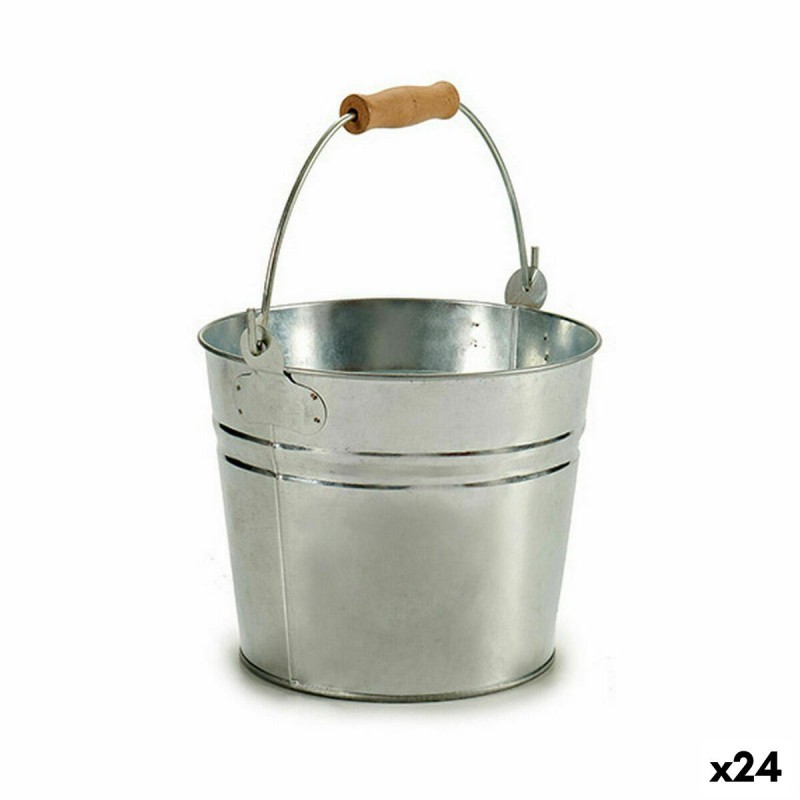 Cache-pot Ibergarden 14B-445 Argenté Bois Zinc Seau 22