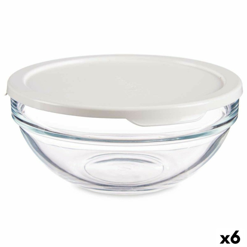 Panier-repas rond avec couvercle Pasabahce Chefs Blanc 595 ml 14 x 6