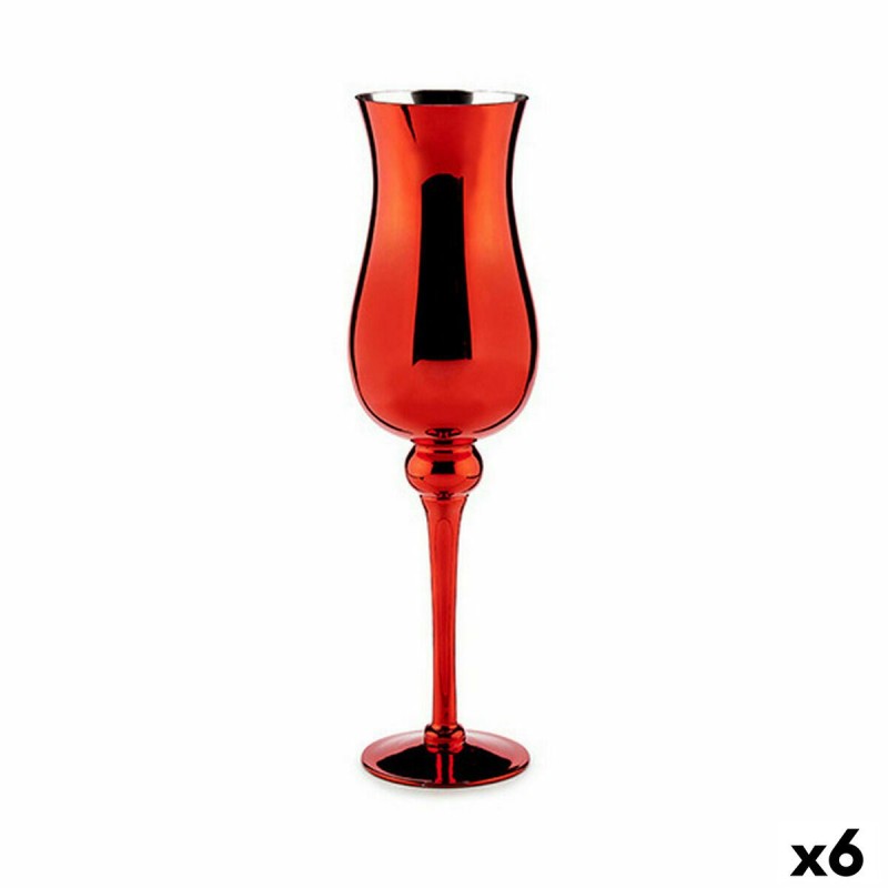 Bougeoir Verre Rouge 13