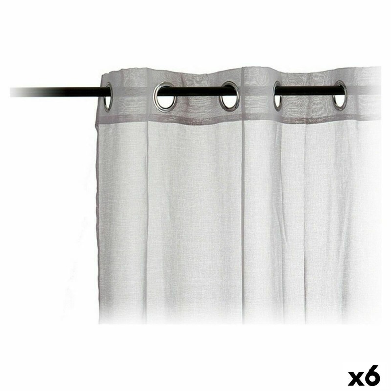 Rideaux 140 x 260 cm Gris clair (6 Unités)