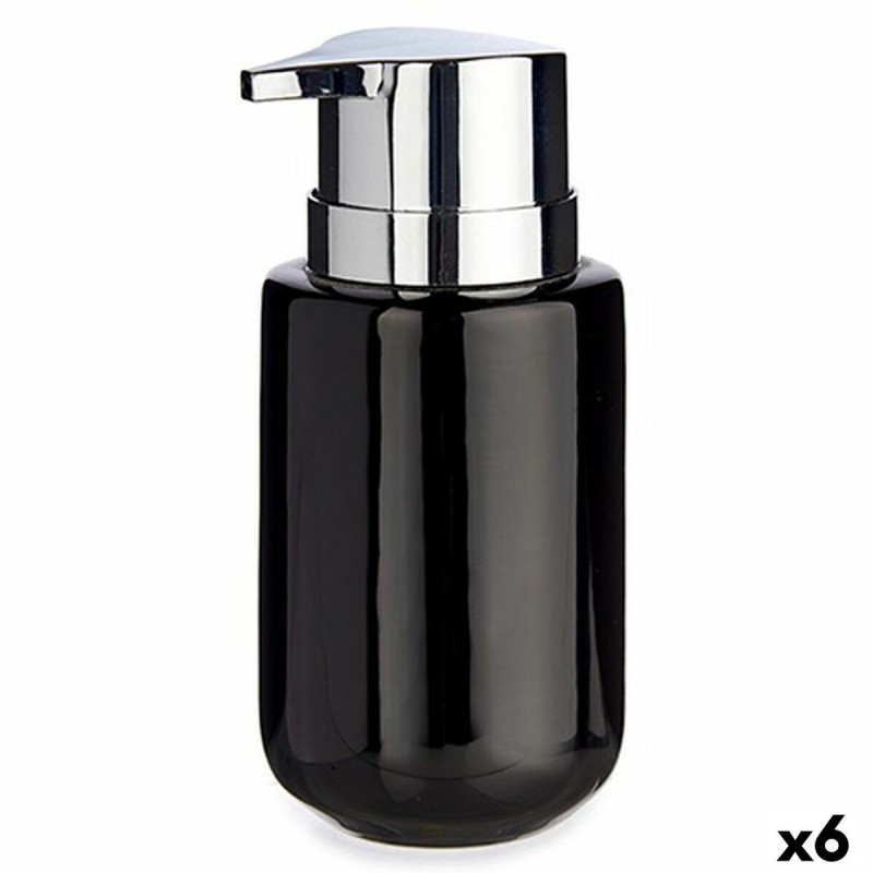 Distributeur de Savon Berilo J1017-A-NEGRO Noir Argenté Métal Céramique 350 ml 7 x 14