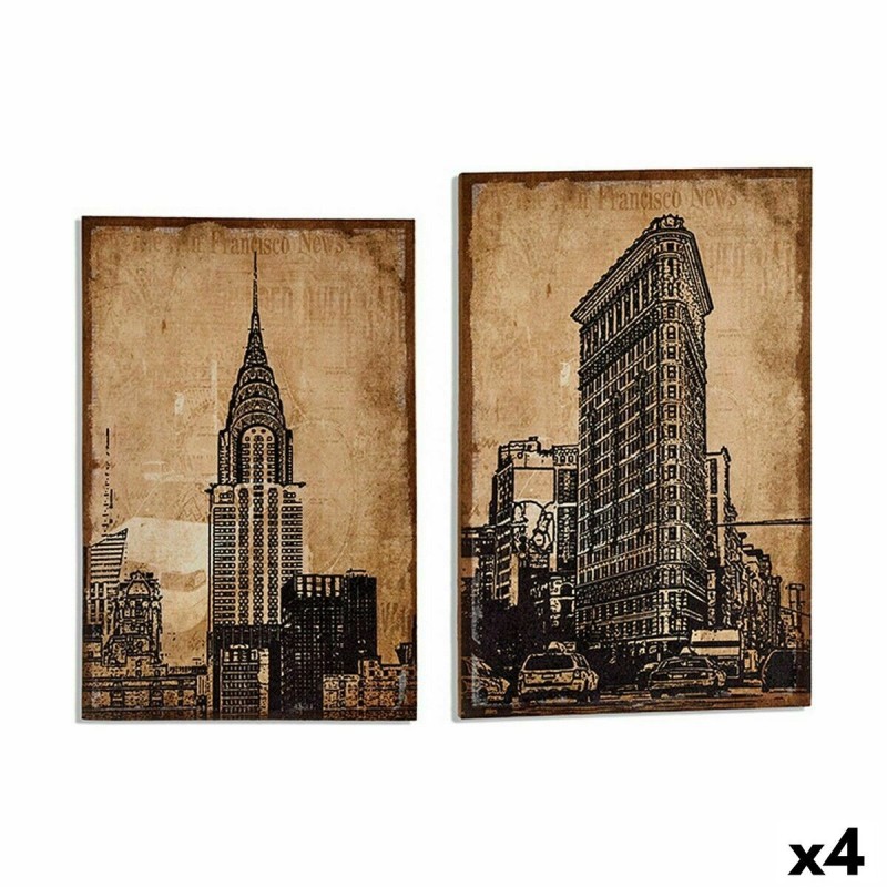 Toile New York 90 x 3 x 60 cm (4 Unités)