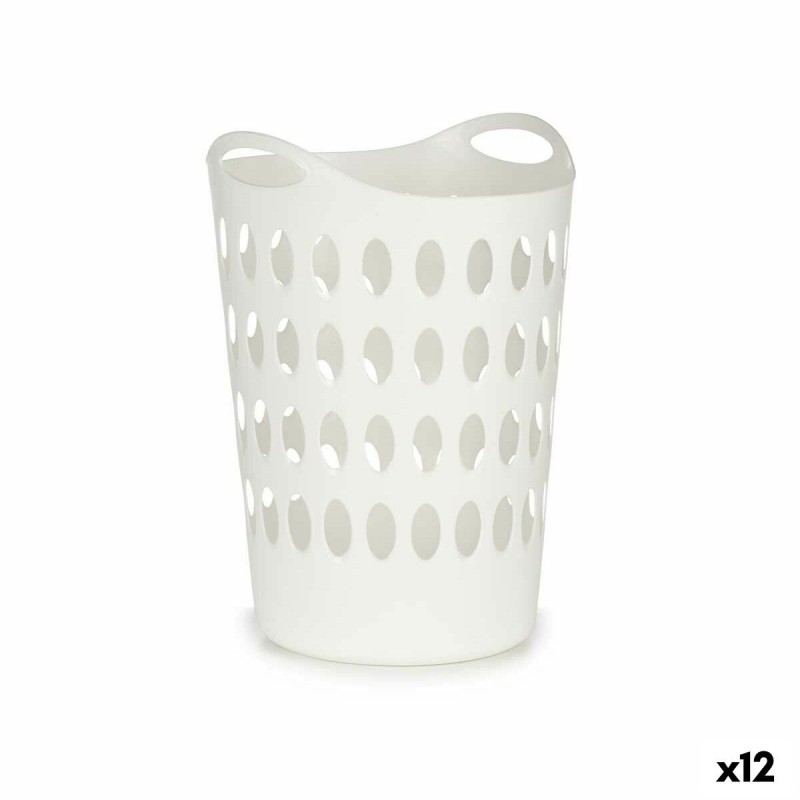 Panier à linge Blanc Plastique 50 L 44 x 56 x 41 cm (12 Unités)