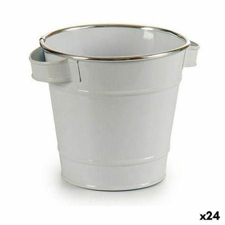 Cache-pot Ibergarden A60354-D Blanc Argenté Zinc Seau 19