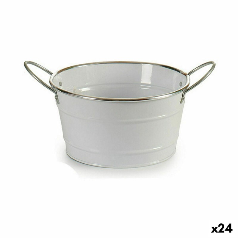 Cache-pot Ibergarden F60326-D Blanc Argenté Zinc Seau 27