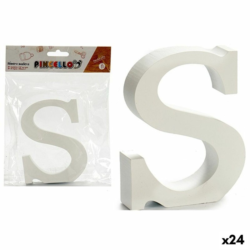 Lettre Pincello S Blanc Bois 2 x 16 x 14