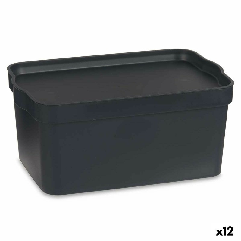 Boîte de rangement avec couvercle Kipit TP594-1 Anthracite Plastique 7