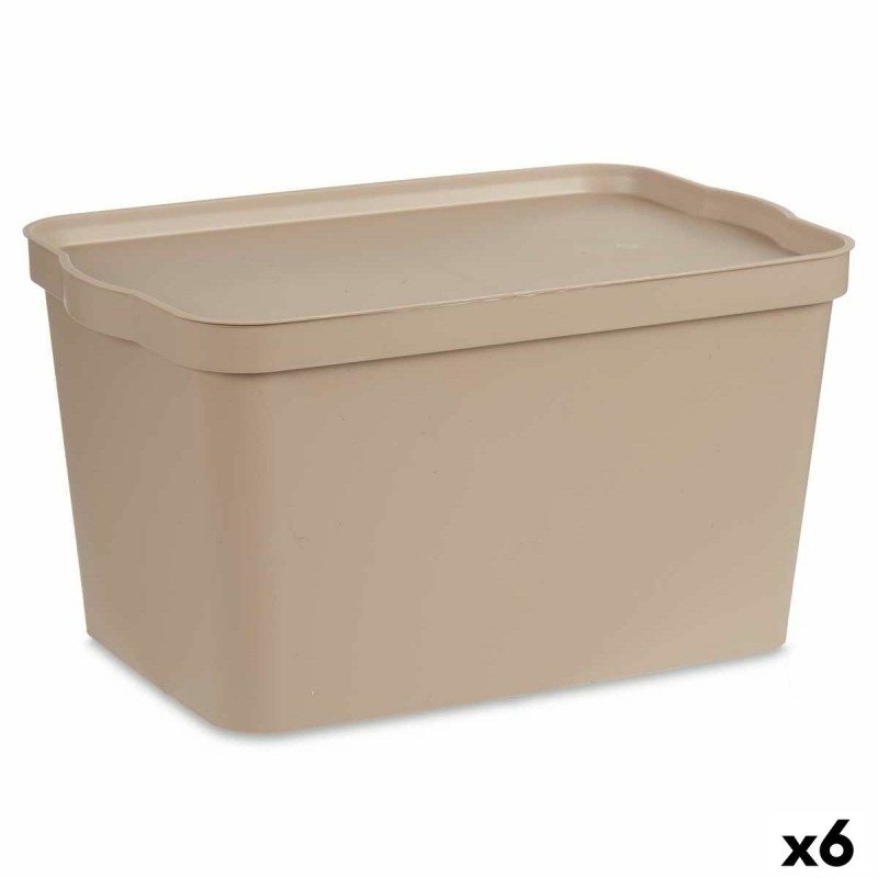 Boîte de rangement avec couvercle Kipit TP596-3 Beige Plastique 24 L 29