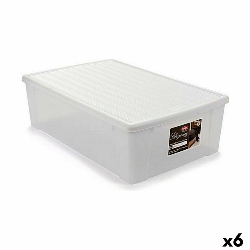 Boîte de rangement avec couvercle Stefanplast Elegance Blanc Plastique 38