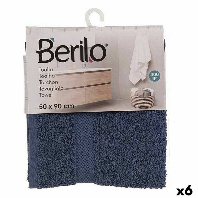 Serviette de toilette Berilo 5312 Bleu 80 % coton 20 % Polyester 50 x 90 cm 50 x 0