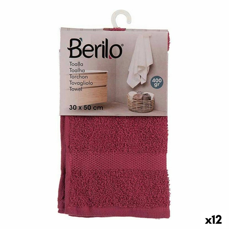 Serviette de toilette Berilo 5311 Bordeaux 80 % coton 20 % Polyester 30 x 0