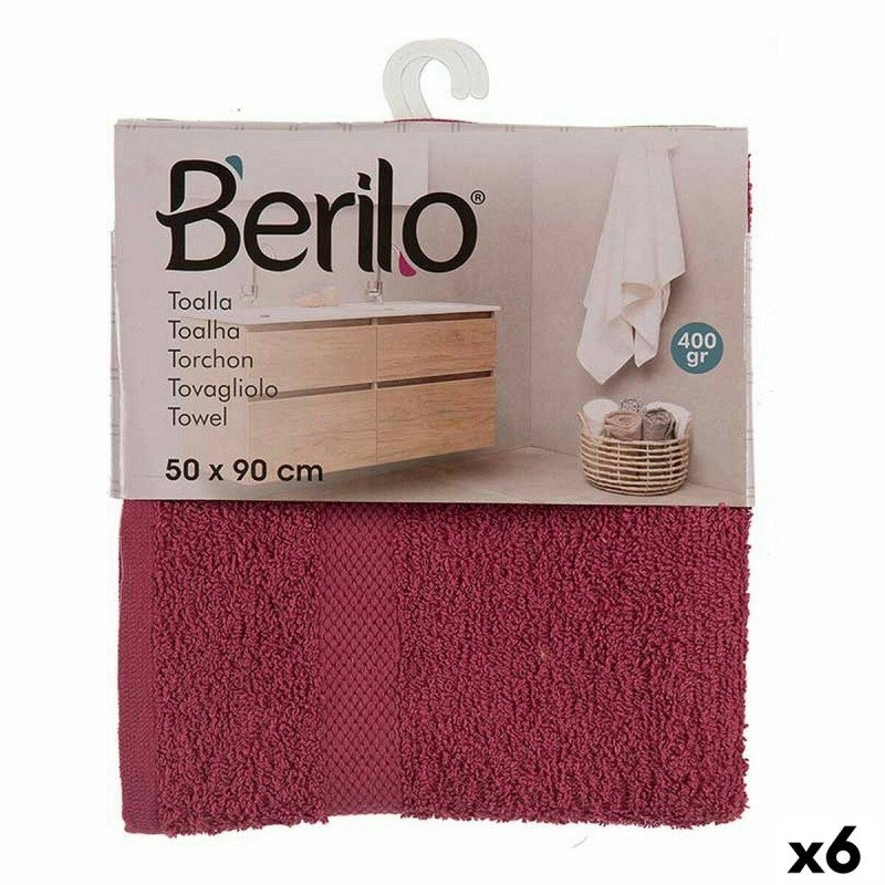 Serviette de toilette Berilo 5312 Bordeaux 80 % coton 20 % Polyester 50 x 0