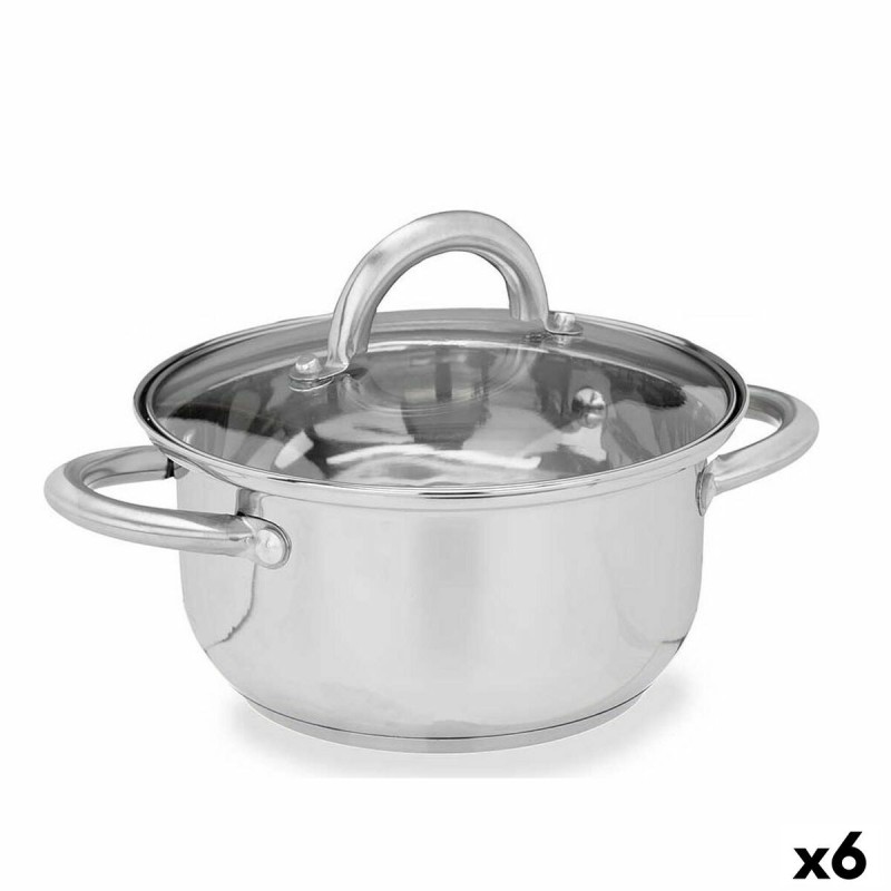 Casserole avec Couvercle en Verre Kinvara SW1401-C-18CM Argenté 27 x 10 x 19