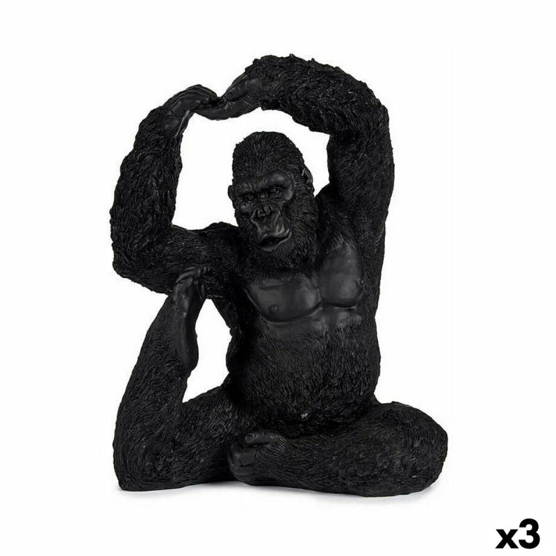 Figurine Décorative Yoga Gorille Noir 15