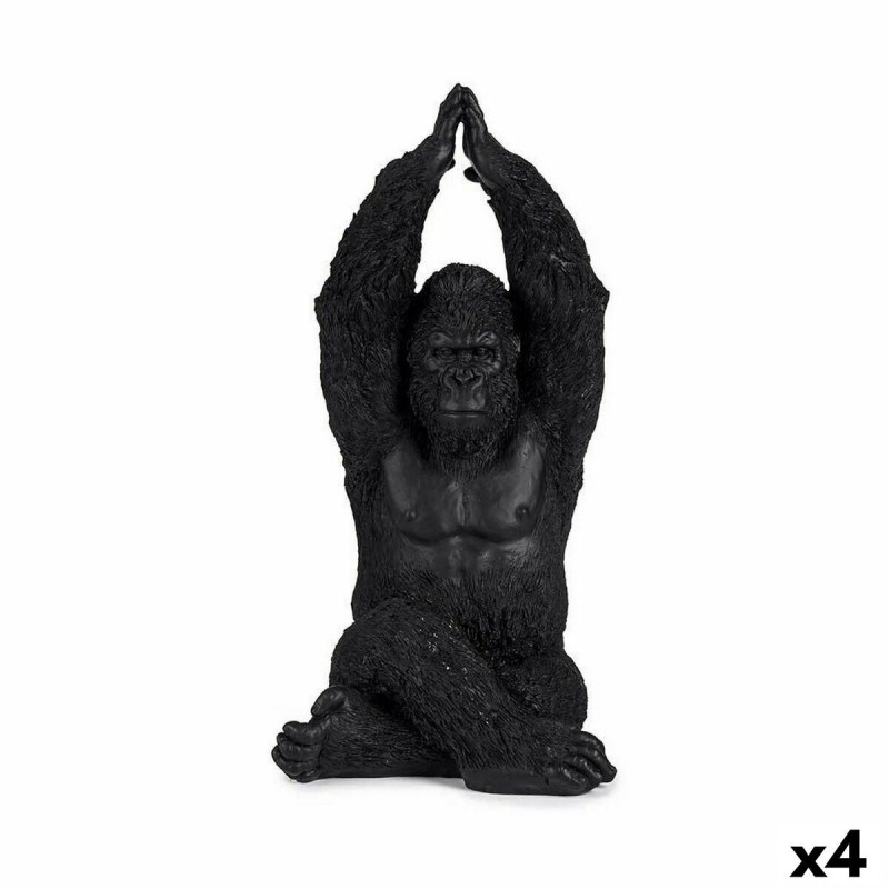 Figurine Décorative Gorille Yoga Noir 18 x 36