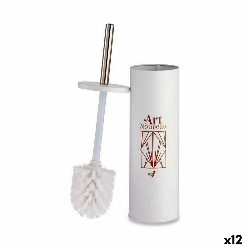 Brosse de salle de wc Berilo Art Nouveau Blanc Bronze Acier Plastique 9