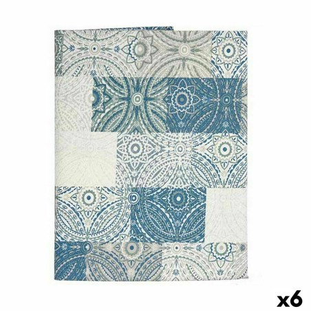 Nappe Kinvara AZULEJO-A Bleu toile 140 x 180 cm Antitaches Carrelage (6 Unités)