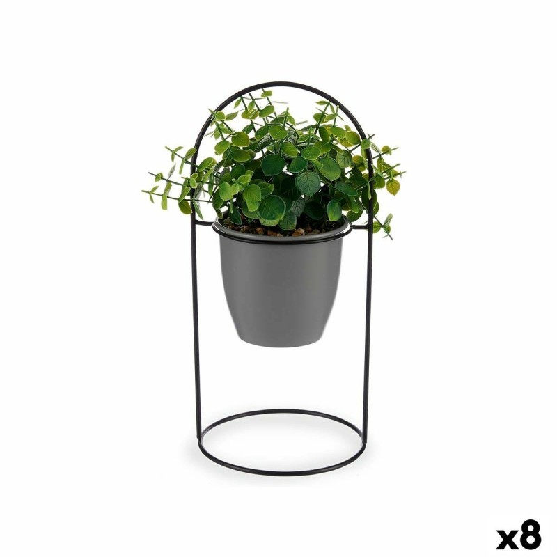 Plante décorative Ibergarden QY-H093 Métal Plastique Volets Ronde 21 x 30 x 21 cm (8 Unités)