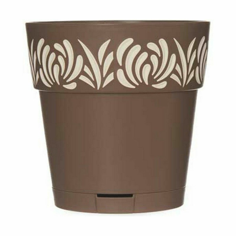 Pot auto-arrosant Stefanplast Gaia Marron Plastique 15 x 15 x 15 cm (12 Unités)