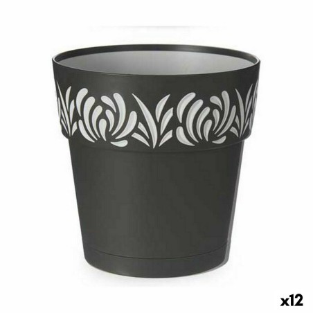 Pot auto-arrosant Stefanplast Gaia Anthracite Plastique 19 x 19 x 19 cm (12 Unités)