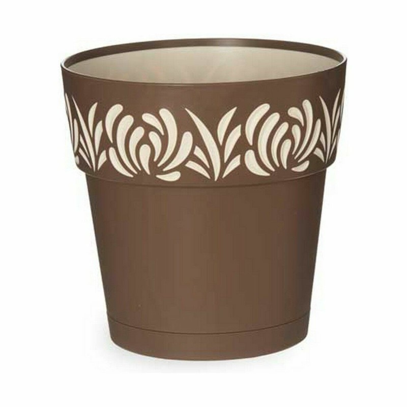 Pot auto-arrosant Stefanplast Gaia Marron Plastique 19 x 19 x 19 cm (12 Unités)