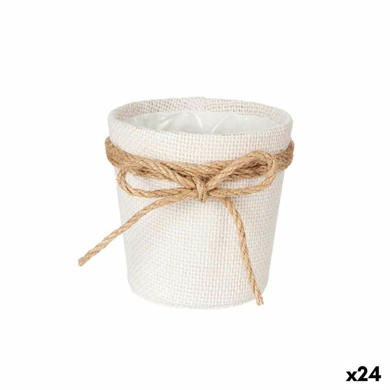 Cache-pot Ibergarden 86455 Blanc Marron Tissu Lien 11 x 10