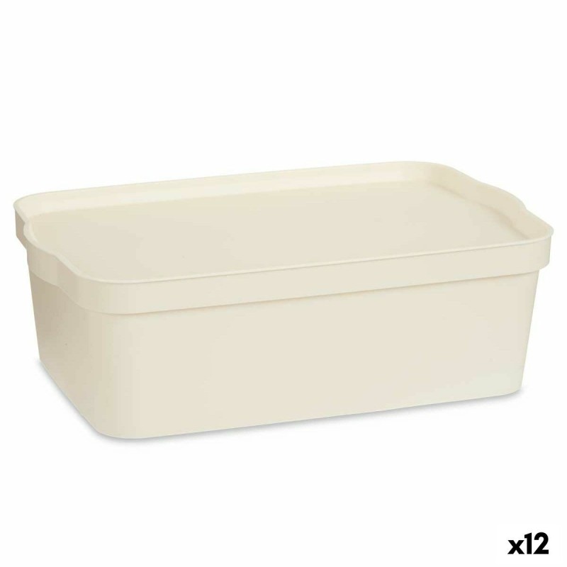 Boîte de rangement avec couvercle Kipit TP595-4 Crème Plastique 14 L 29