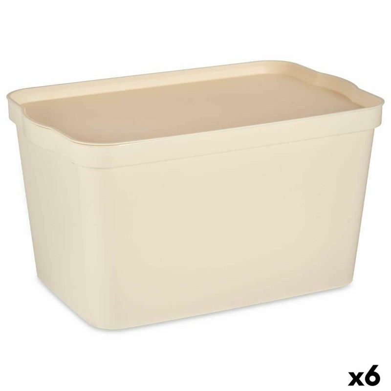 Boîte de rangement avec couvercle Kipit TP596-3 Crème Plastique 24 L 29