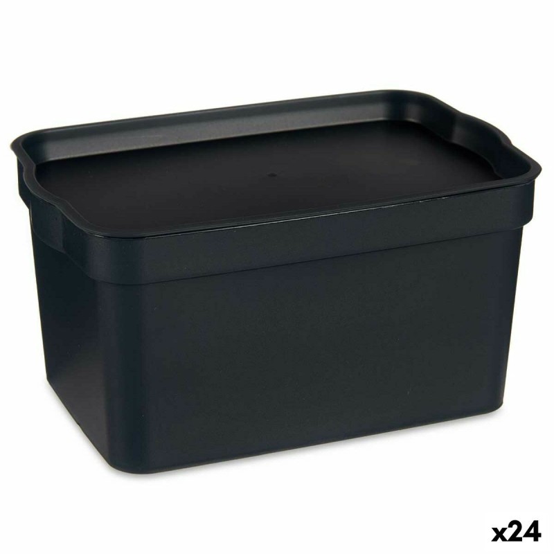 Boîte de rangement avec couvercle Kipit TP592-1 Anthracite Plastique 2