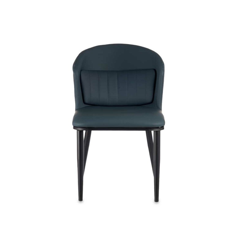 Fauteuil Rond Bleu Noir Acier 51 x 83,5 x 54 cm (2 Unités)