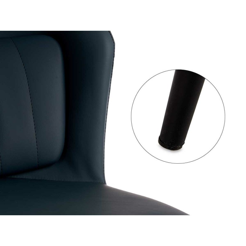 Fauteuil Rond Bleu Noir Acier 51 x 83,5 x 54 cm (2 Unités)